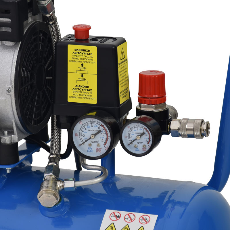 ΑΕΡΟΣΥΜΠΙΕΣΤΗΣ OILFREE ΧΑΜΗΛΟΥ ΘΟΡΥΒΟΥ | SILENT | 24LT | 1,0HP | 602087 - TOROS