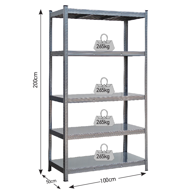 ΡΑΦΙΕΡΑ ΜΕΤΑΛΛΙΚΗ 100x50x200 ΓΚΡΙ. 265kg 5 ΡΑΦΙΑ - 610419 - UNIMAC